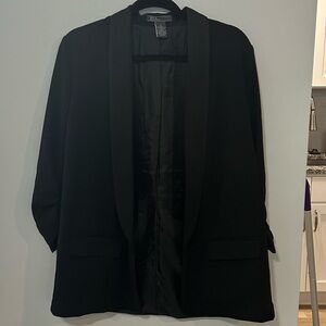 Black Quarter Length Sleeve Blazer